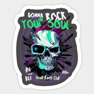 Skull Punk Rock Your Soul Sticker